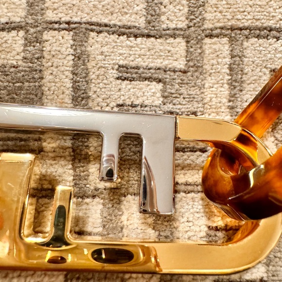 Fendi o lock fabric  and calf akin leather bag NWT - Picture 13 of 15